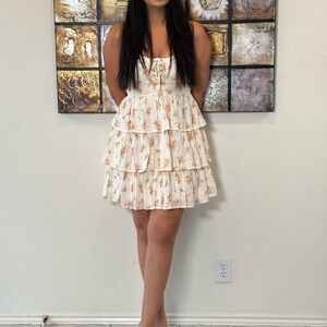 Altar'd State Floral Ruffle Mini Dress